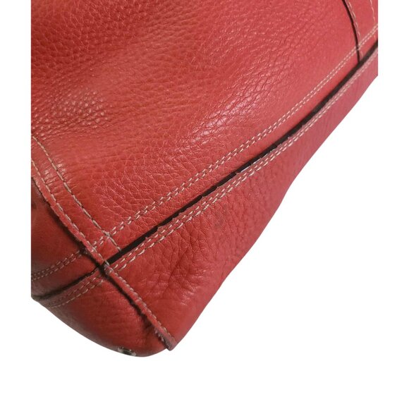 COACH Hamptons Large Satchel in burnt orange with tassel - Picture 11 of 16